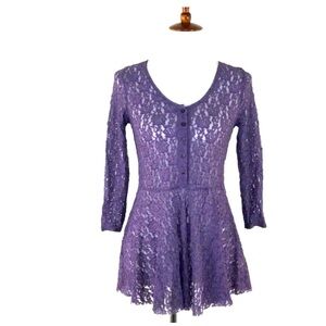 Vintage purple lace free people top L
